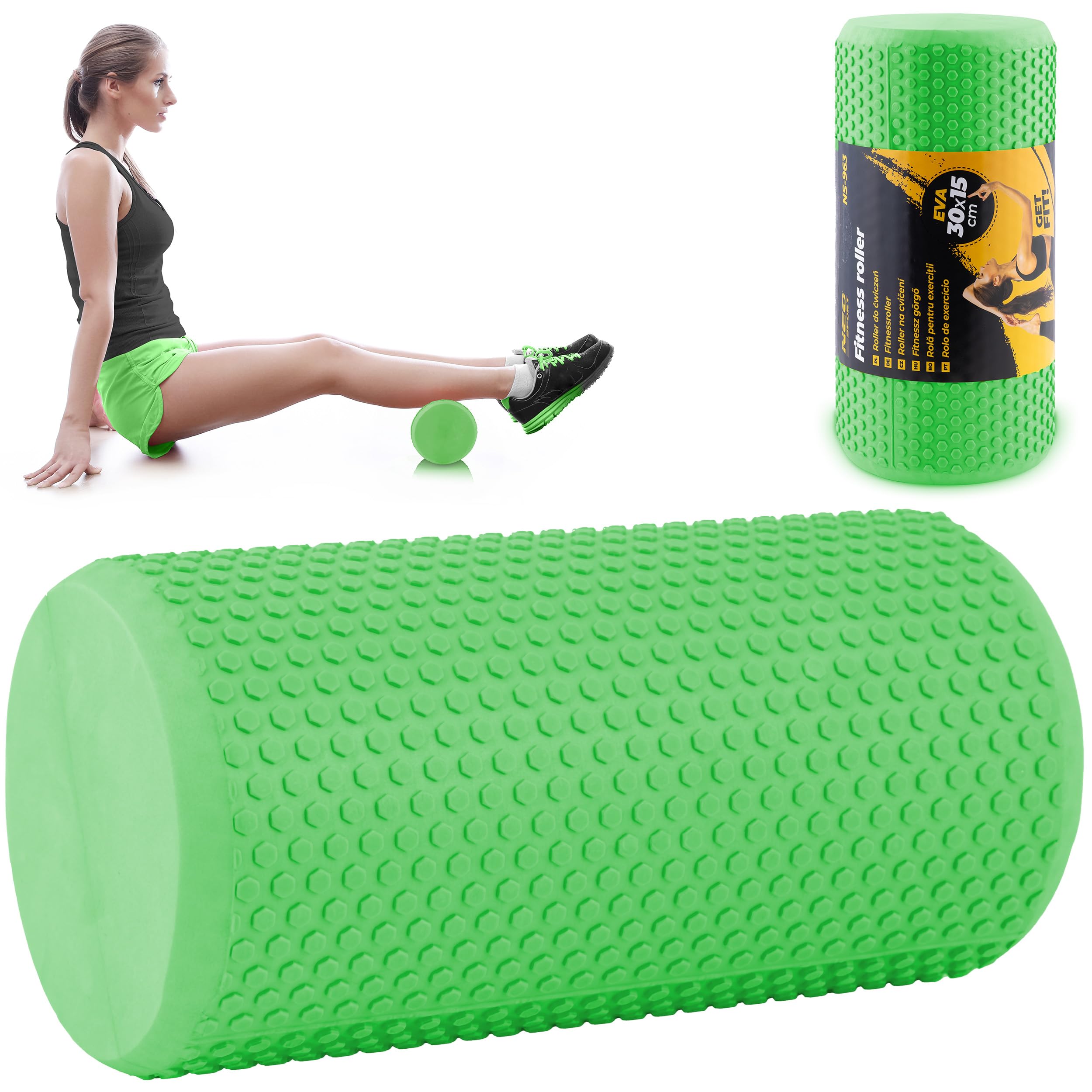 Neo-Sport Roller roler do masażu do ćwiczeń wałek crossfit masażer NS-963 zielony