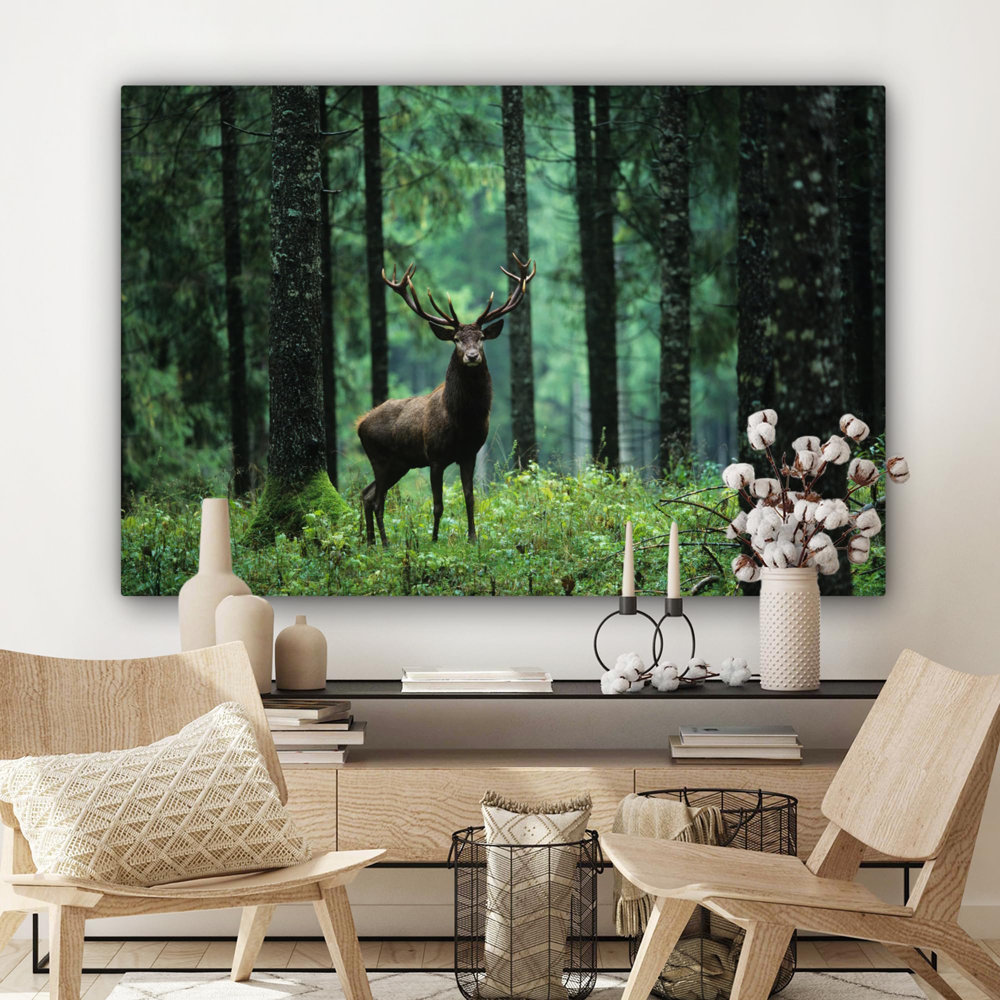 MuchoWow© Canvas Schilderij 80x60 cm Kamer Decoratie Woonkamer Schilderijen Slaapkamer Room Decor Wanddecoratie Wall Art Painting Paardenbloem - Beige - Abstract - Modern - Natuur