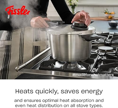 Miniatura 8 de Fissler Vitavit - Juego de olla a presión y sartén prémium con inserto de vapor, 2.6 cuartos y 6.3 cuartos de galón