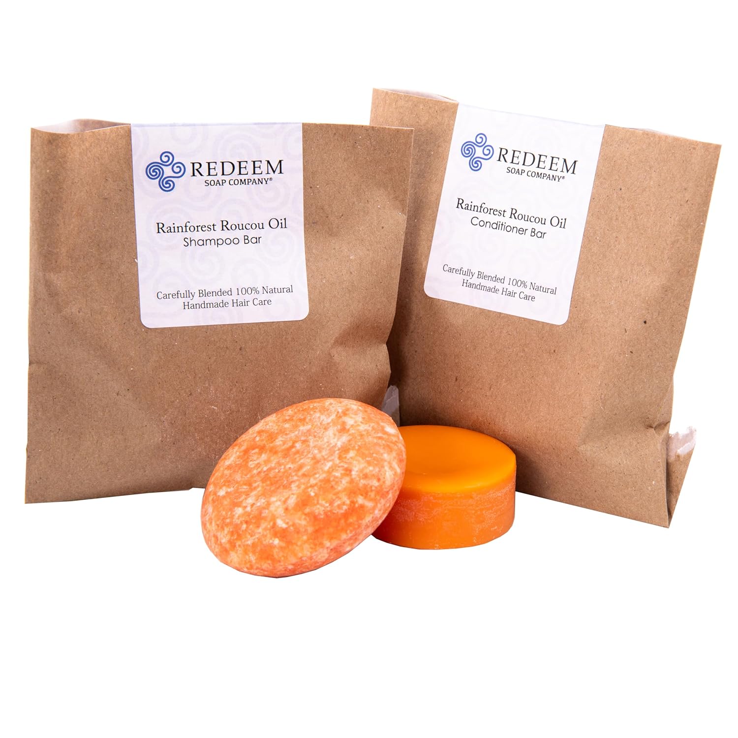 Rainforest Roucou Champú y acondicionador, fabricado en los Estados Unidos, champú de 3 onzas, acondicionador de 1 oz, cero residuos, sin plástico,