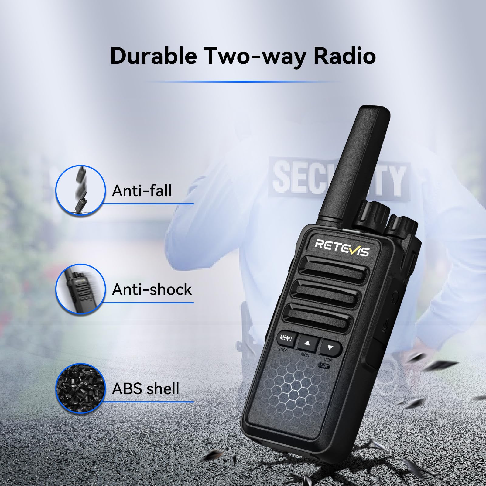 Retevis RT668B Walkie Talkie with Earton, Dwukierunkowe Radio PMR446, USB-C, 16 Kanałów, Dwukierunkowy Zestaw Radiowy dla Bezpieczeństwa, Restauracje, Magazyny (10 szt.)