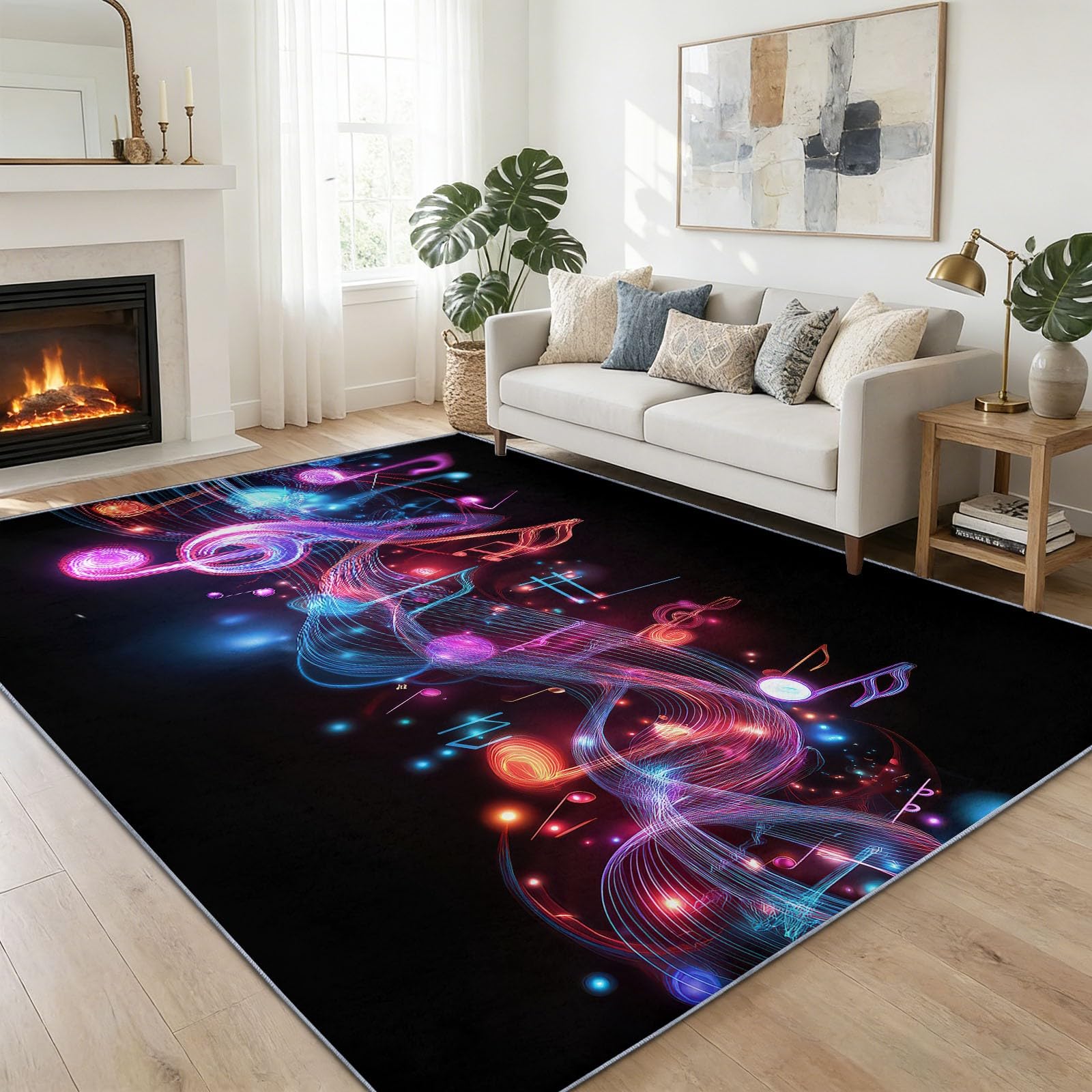 Tapis lavable machine salon 160 x 230 cm antidérapant poil bas