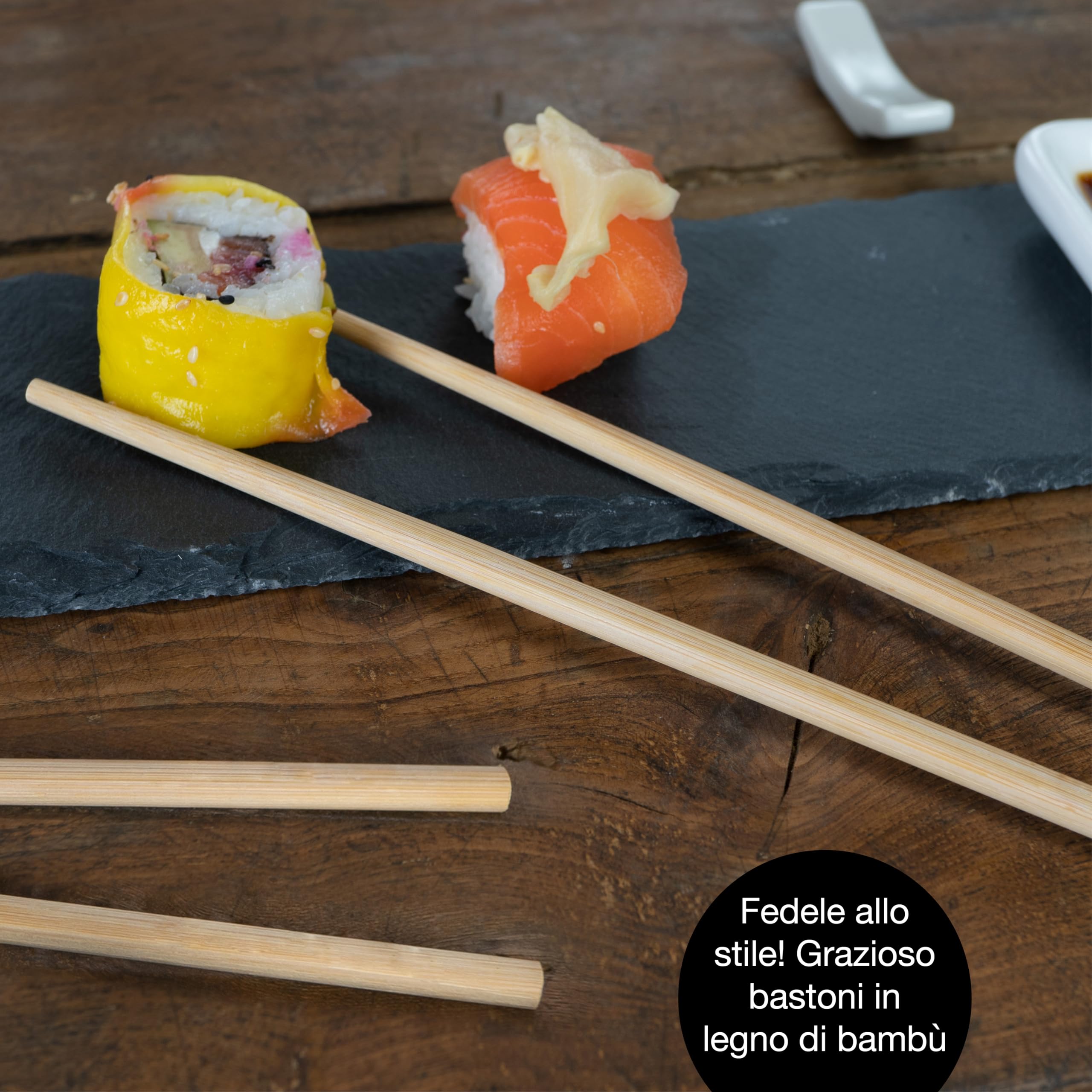Moritz & Moritz 22 pezzi Set da portata per Sushi per 4 persone. Set con 4 piatti, 1 piatto da portata, 4 ciotole, 8 bacchette da Sushi e altro ancora