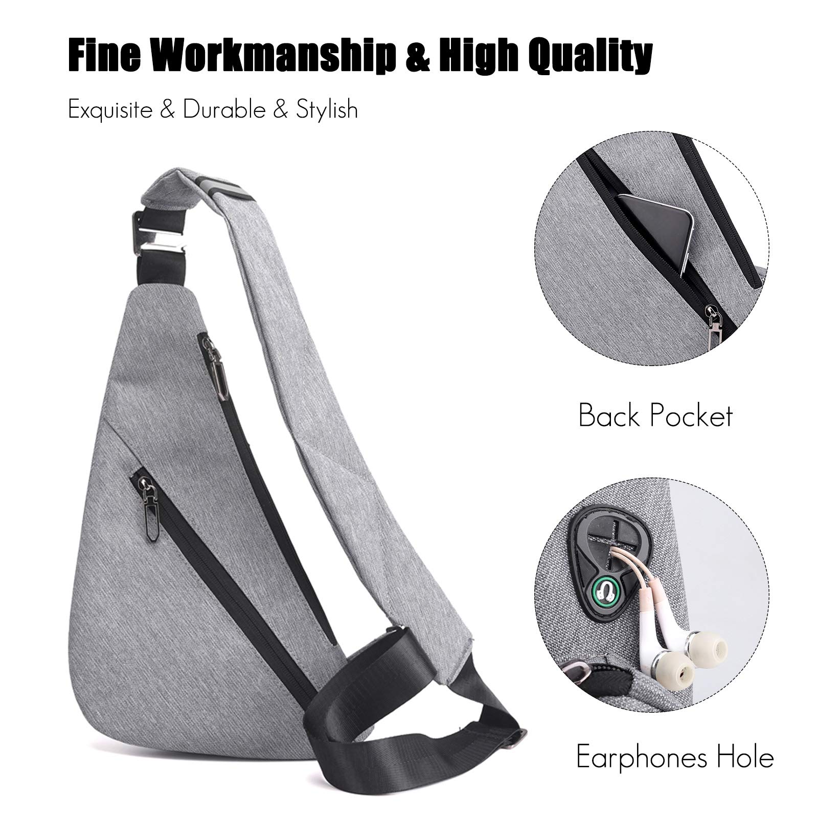 FANDARE Ultraligero Bolsos Cruzados Bandoleras Hombre Bolsa de Pecho Niño Sling Bag para Deportiva Viaje Ciclismo Hiking Camping Aptitud Casual Daypacks