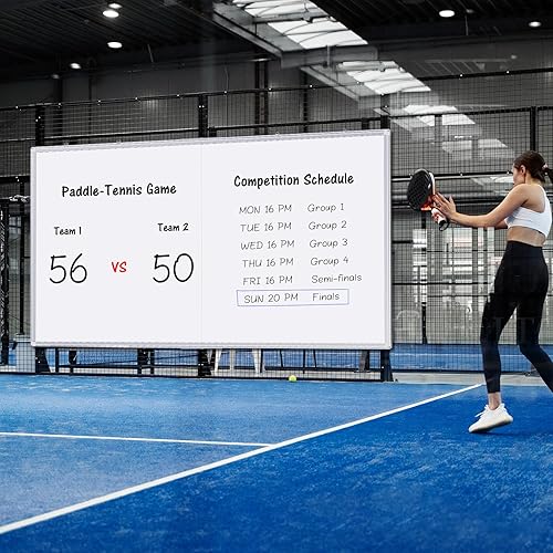 Miniatura 6 de Pizarra blanca magnética de borrado en seco para pared, de 72" x 48" (6 pies x 4 pies), marco de aluminio montado en la pared, marcador plegable y