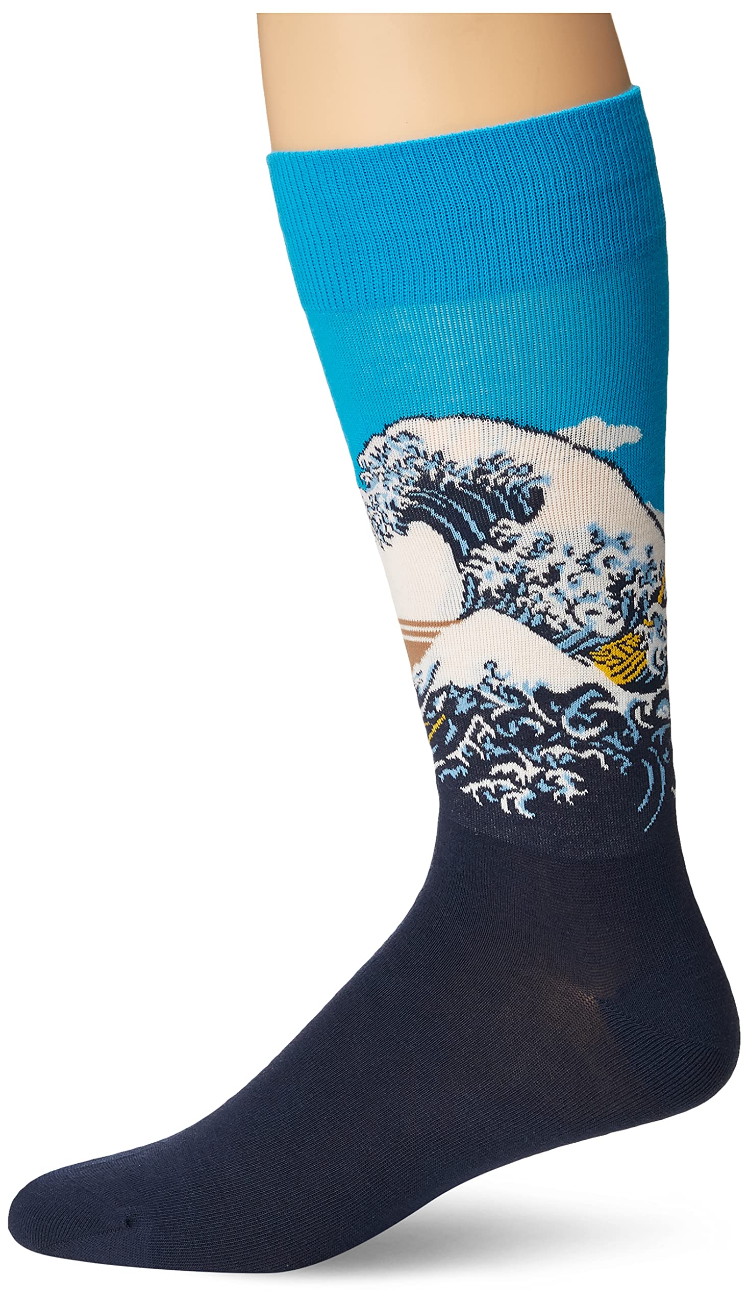 Hot SoxMen's Great Wave Crew Sock, Assorted, One Size