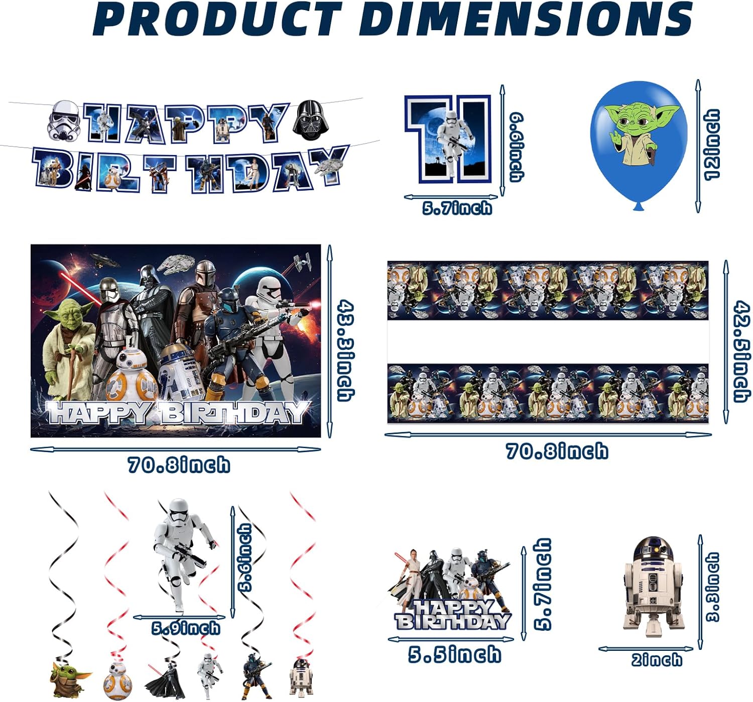 52 Pcs star Party Supplies Kit, Space-Themed Decorations with Banner, Balloons, Backdrop, Cake Toppers, Tablecloth for Kids Birthday Party