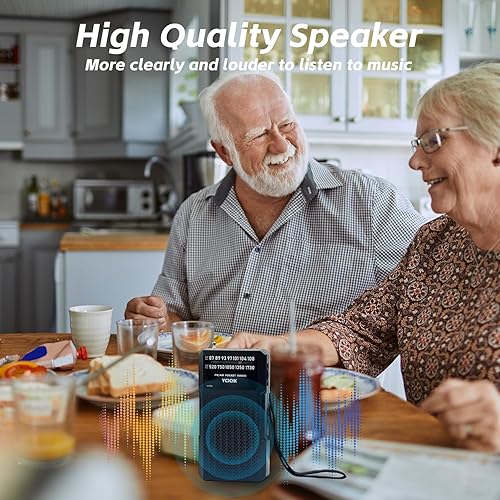 Miniatura 4 de Radios Am FM portátil, radio alimentada por batería con clip trasero, conector para auriculares, radio portátil con altavoz, pequeños regalos para