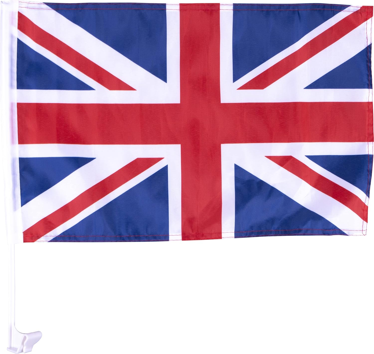 A Pair of Car Window Flags with Plastic Poles (Union Jack Flag) A Pair of Car Window Flags with Plastic Poles (Union Jack Flag)