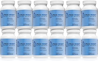 Growth Supplement - Once Daily Height Growth Support for Kids, Teens, Women and Men - US Doctor Developed Height Growth Pills - Year Supply (12 Pack)