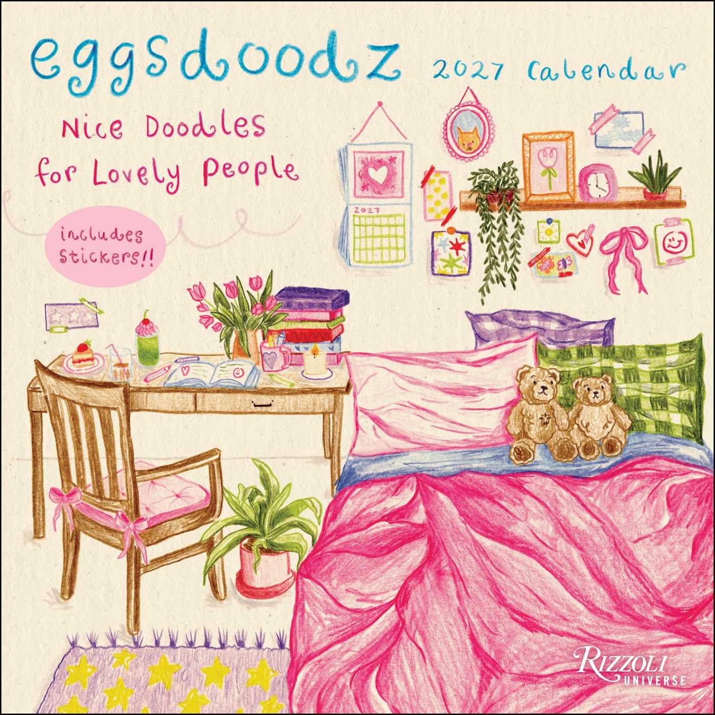 Eggsdoodz 2027 Wall Calendar (Includes Stickers): Nice Doodles for Lovely People