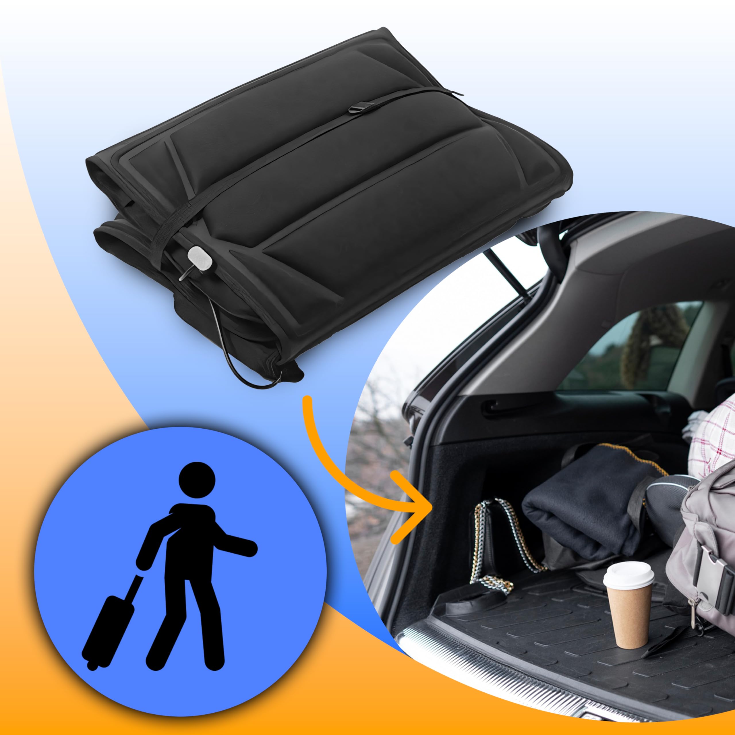 Retoo Massagematte elektrisch, 165 x 57 cm Größe und Leistung 18W, Vibrationsmatte mit Wärmefunktion und 3 Intensitätsstufe, 4 Zonen Massagematratze, 16 Motoren Vibrations, 5 Massagearten