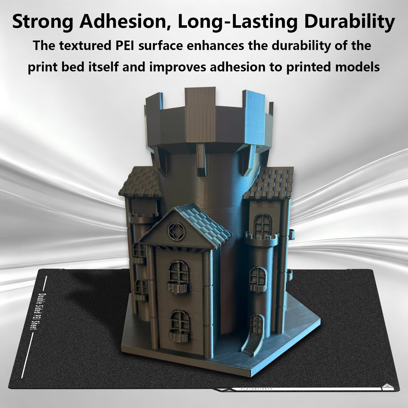 Płyta konstrukcyjna do Anycubic Kobra 3 Max, dwustronna czarna strukturalna folia PEI, elastyczna płyta ze stali sprężynowej, podgrzewana platforma drukowania do drukarki 3D Kobra 3 Max 430 x 430 mm