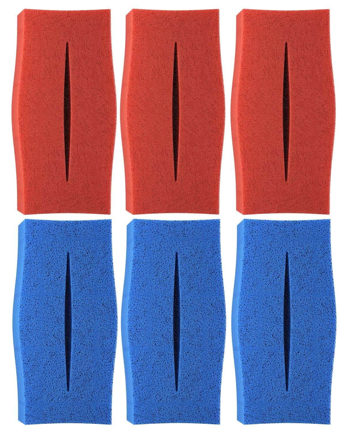 6X Filtres de rechange en éponge compatibles avec Oase Biotec 10 (3X grossier 10ppi + 3X fin 30ppi) | Lot de 3X Bleu 3X Rouge