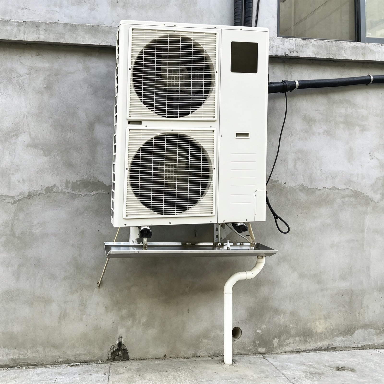 Bandeja Condensado Aire Acondicionado Portátil, Bandeja en V INOX | Recogedor de Agua de Acero Inoxidable Reforzado para Unidades Exteriores Mini Split HVAC(100x50cm/39.4x19.7in)