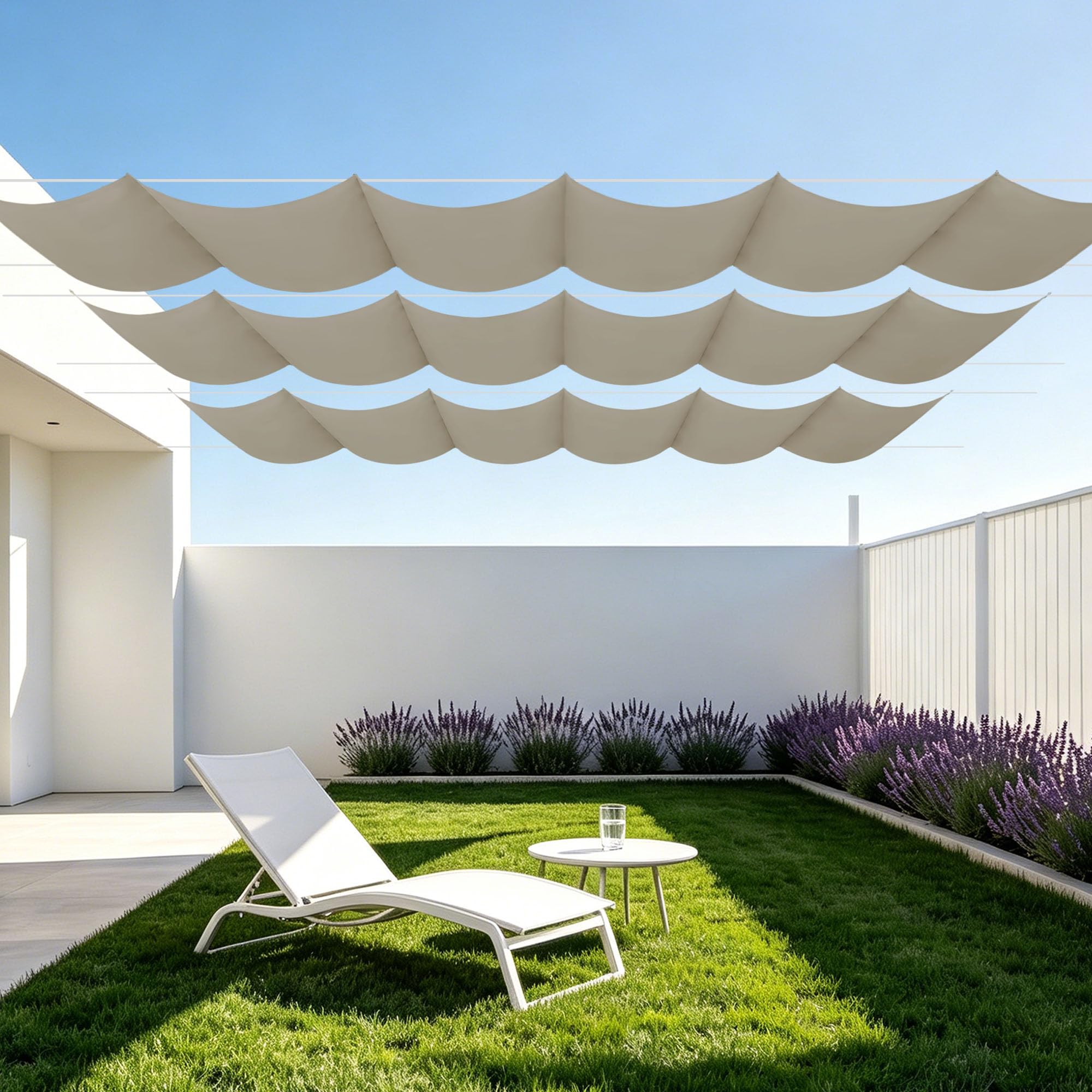 Toile d'ombrage rétractable avec bâche protection UV et oeillets
