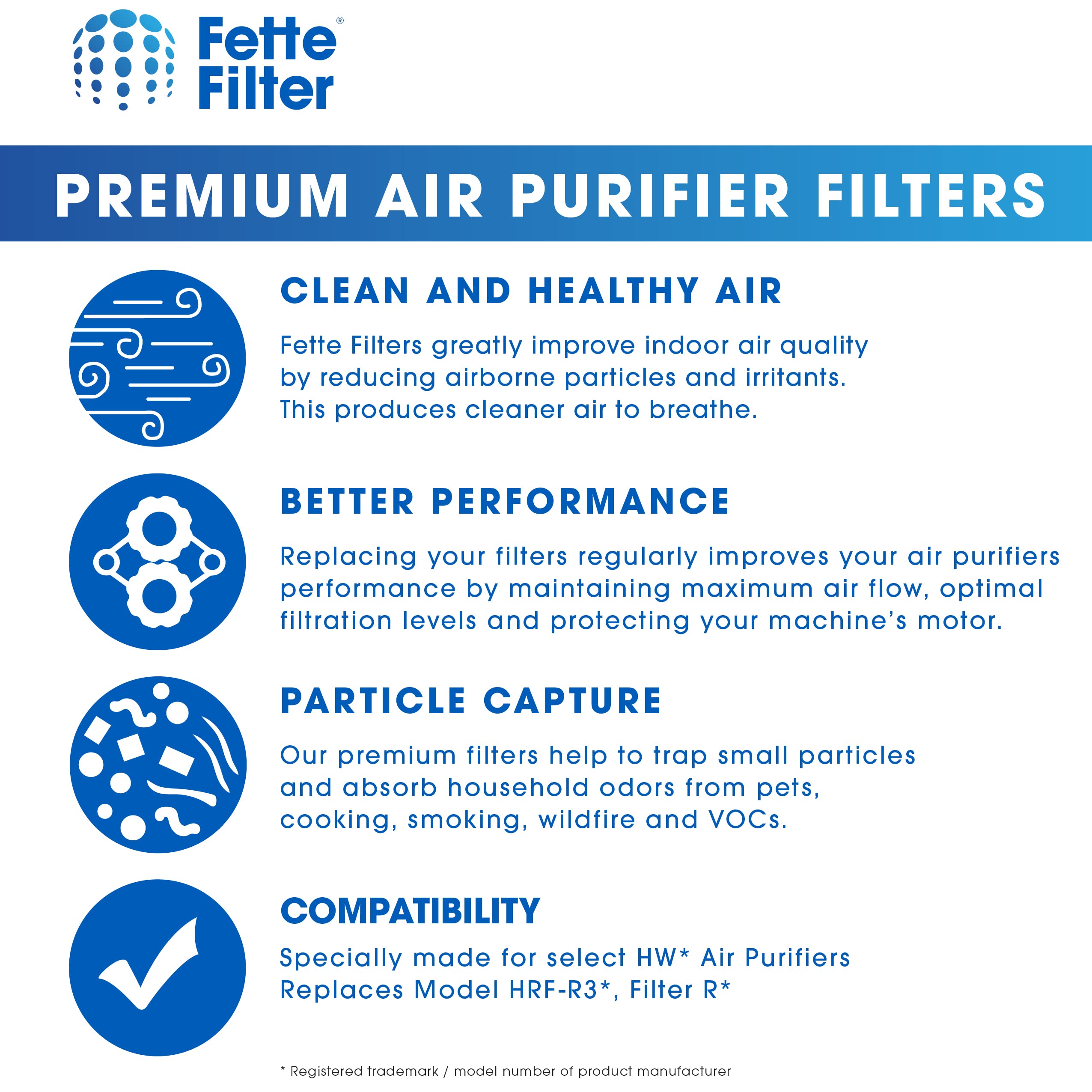 Air Purifier Filters. Compatible With HRF-R2, HRF-R3, Filter R - Foto 7