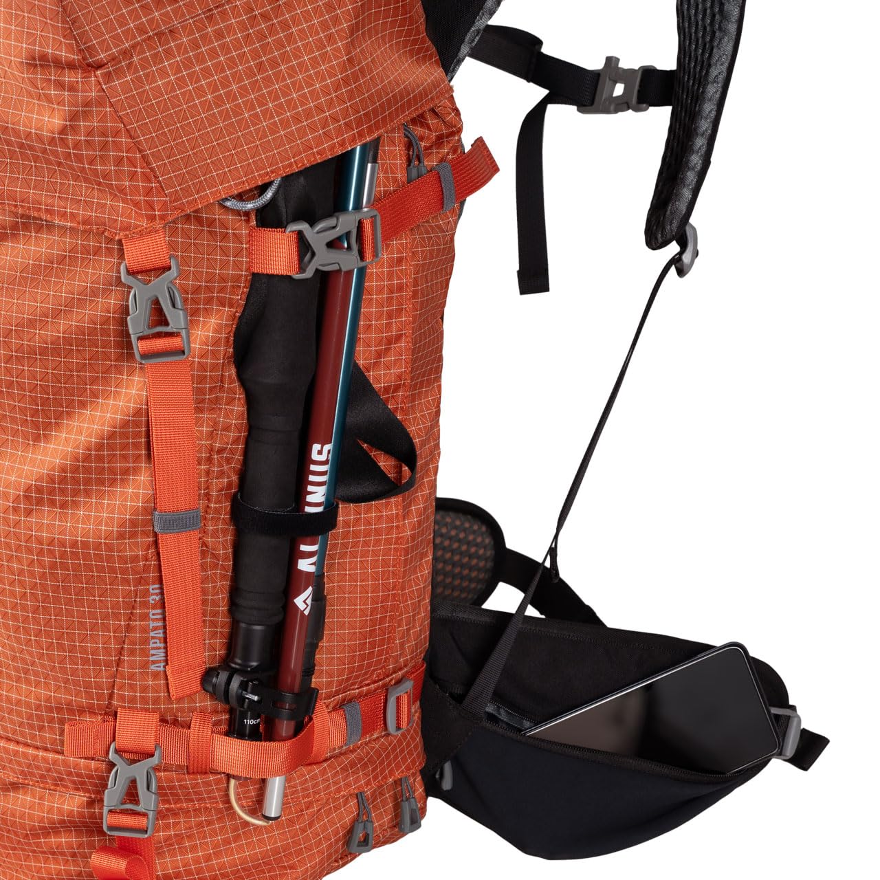 Alpinus - Plecak turystyczny Ampato 30 L, plecak sportowy i outdoorowy, trekkingowy 8 kieszeni, ergonomicznie uformowany, plecaki turystyczne - ceglastoczerwony