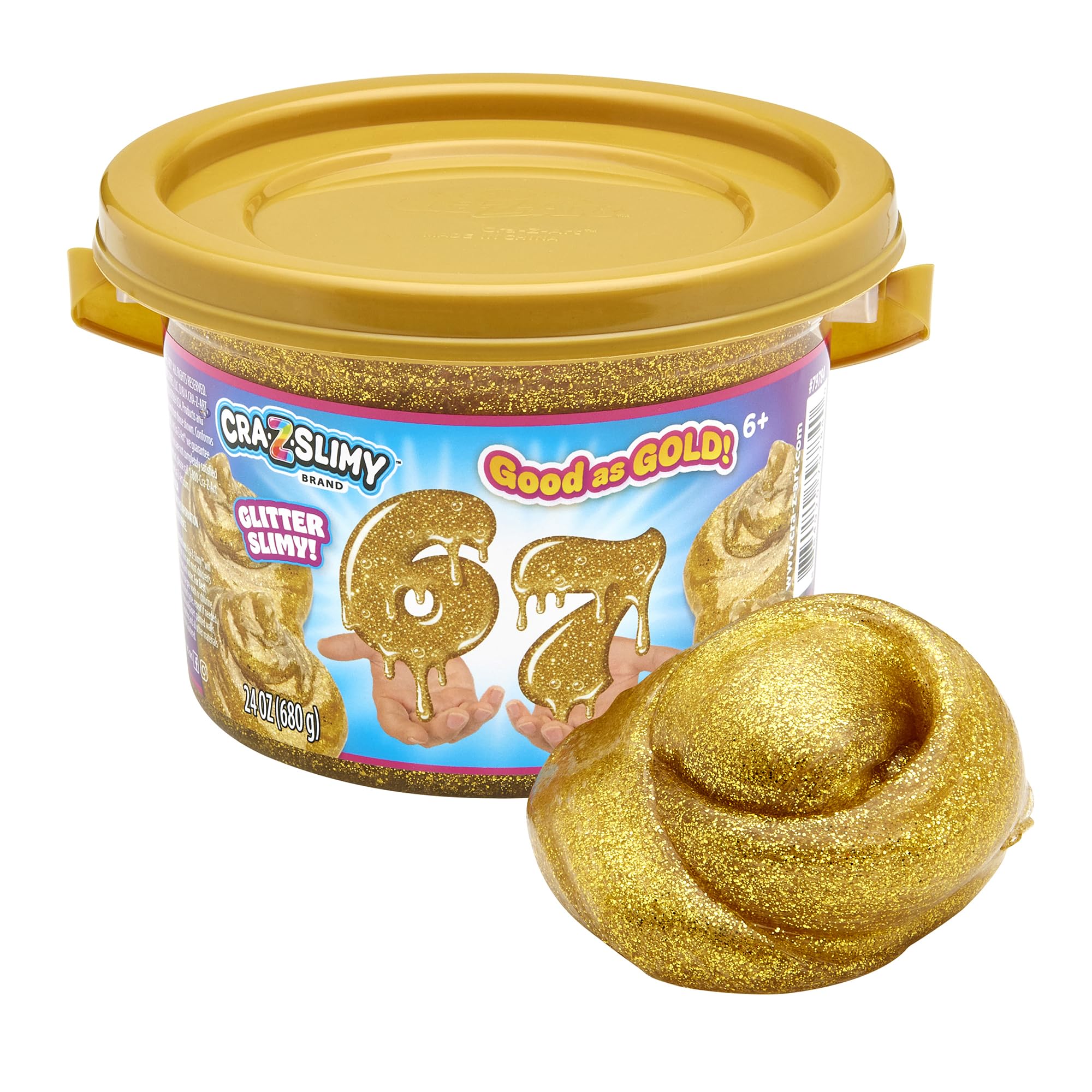Amazon.com: Cra-Z-Art 67 Slime Bucket, 24 oz Gold Glitter Premium