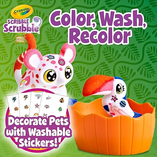 Miniatura 5 de Crayola Scribble Scrubbie Pets Safari Treehouse, estuche de almacenamiento de juguetes, regalo para niños y niñas