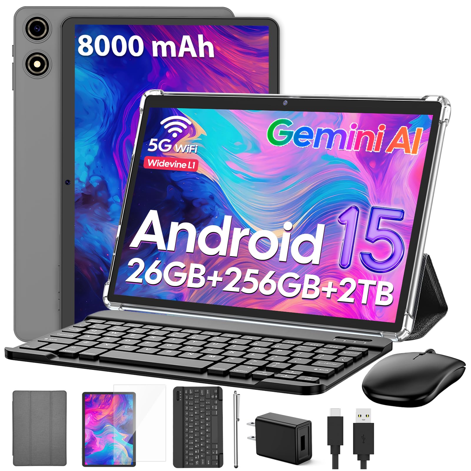 phoenixノートタブレット新品 AndroidPPS2022-P156 Amazon.com : VisuPad 2026 Android 15 Tablet with Keyboard, 26GB+