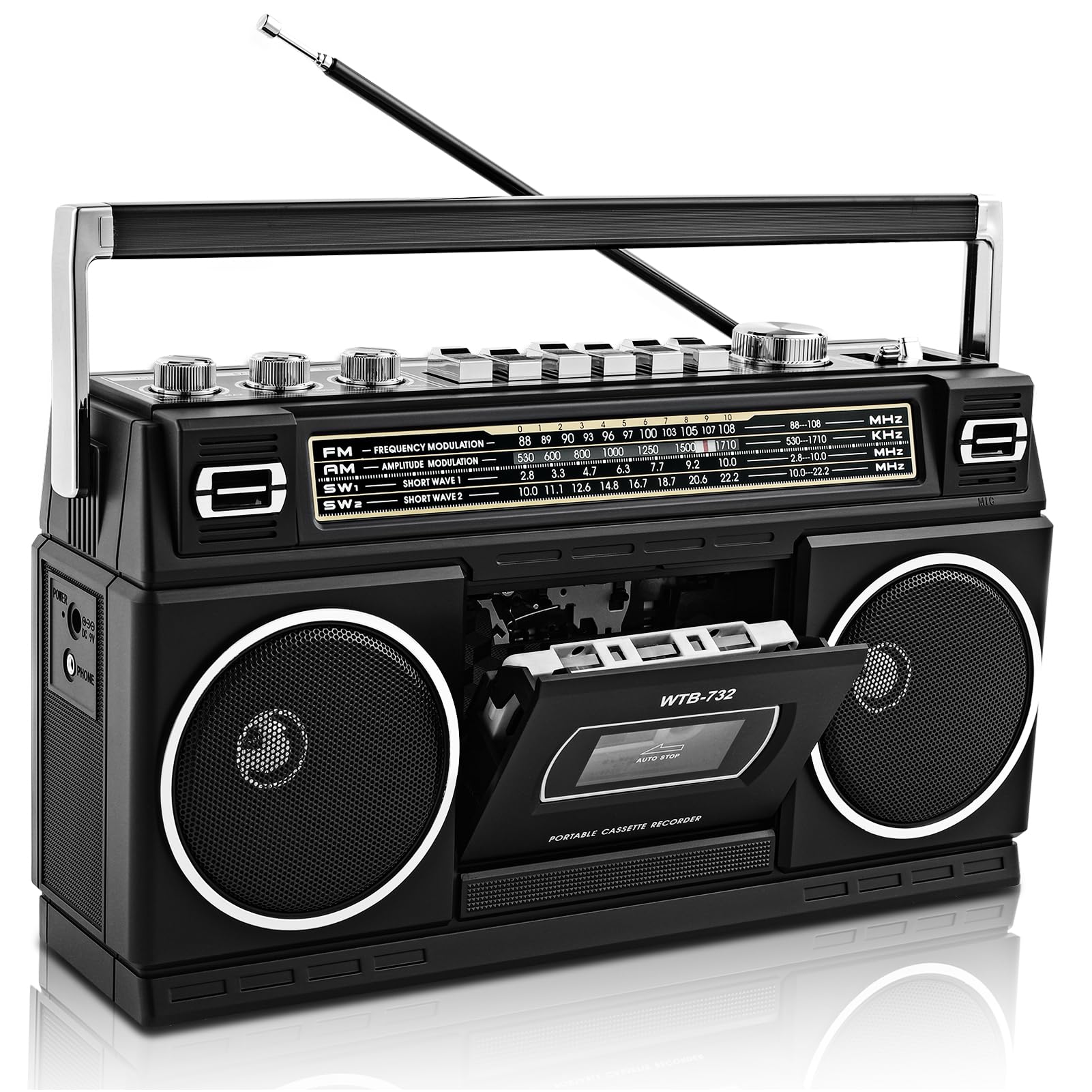 Amazon.com: Retro Classic 80s Style Portable Boombox with Cassette