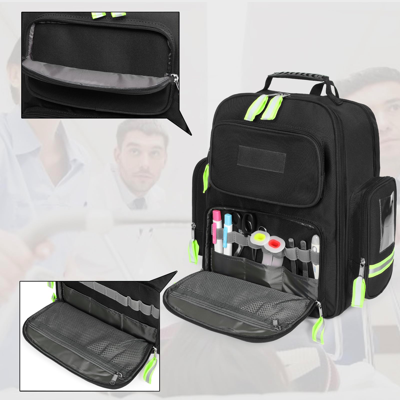 Gatycallaty First Aid Backpack Emergency Medical Backpacks Empty Waterproof Survival Bags Trauma Bag for Nurses Home Car