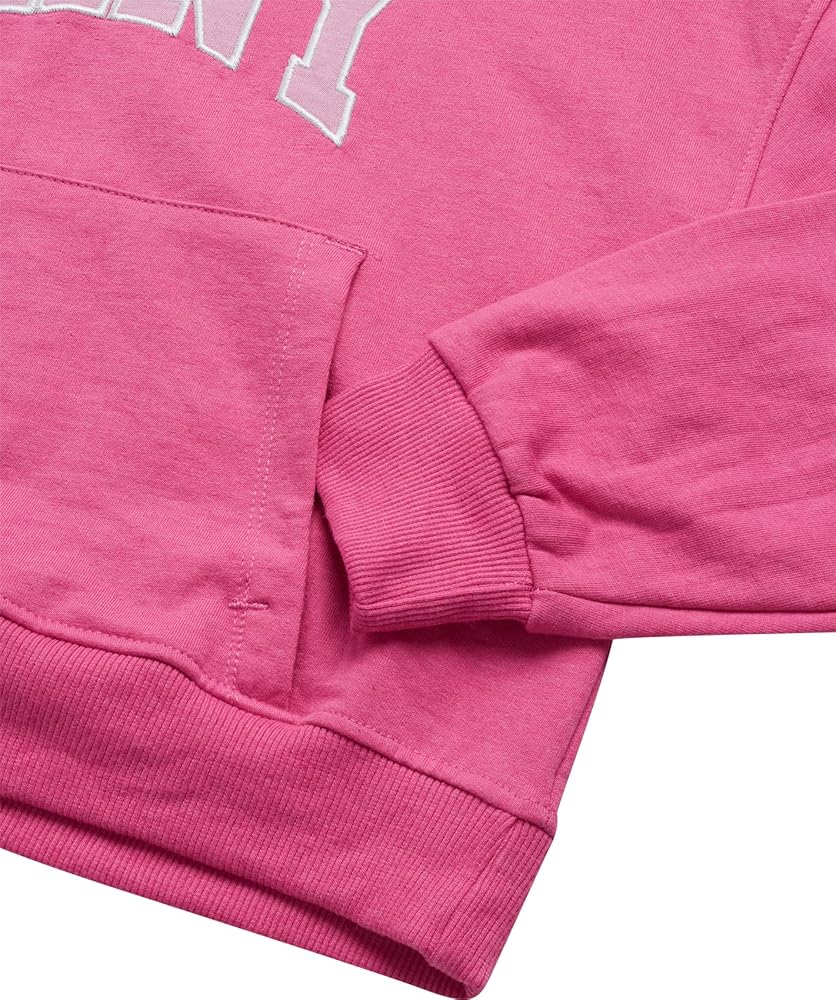 DKNY Girls Jogger Set - 2 Piece Soft Fleece Athletic Pullover Hooded Kids Sweatshirts and Jogger Sweatpants for Girls