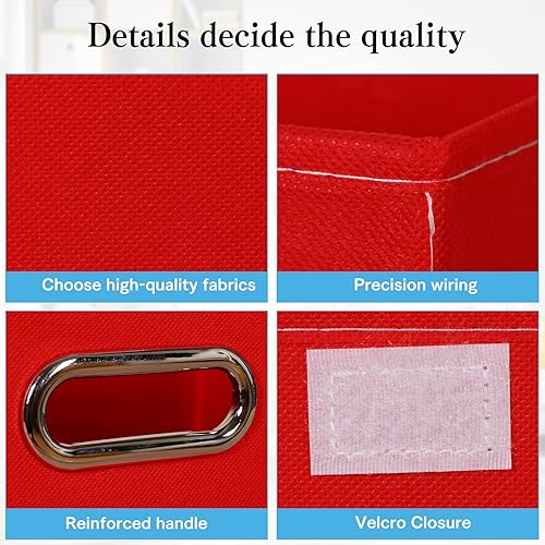 Vista 92 de STOREONE Contenedores de almacenamiento de tela, contenedor organizador plegable con tapas y asas de metal, para el hogar, dormitorio, armario, 3