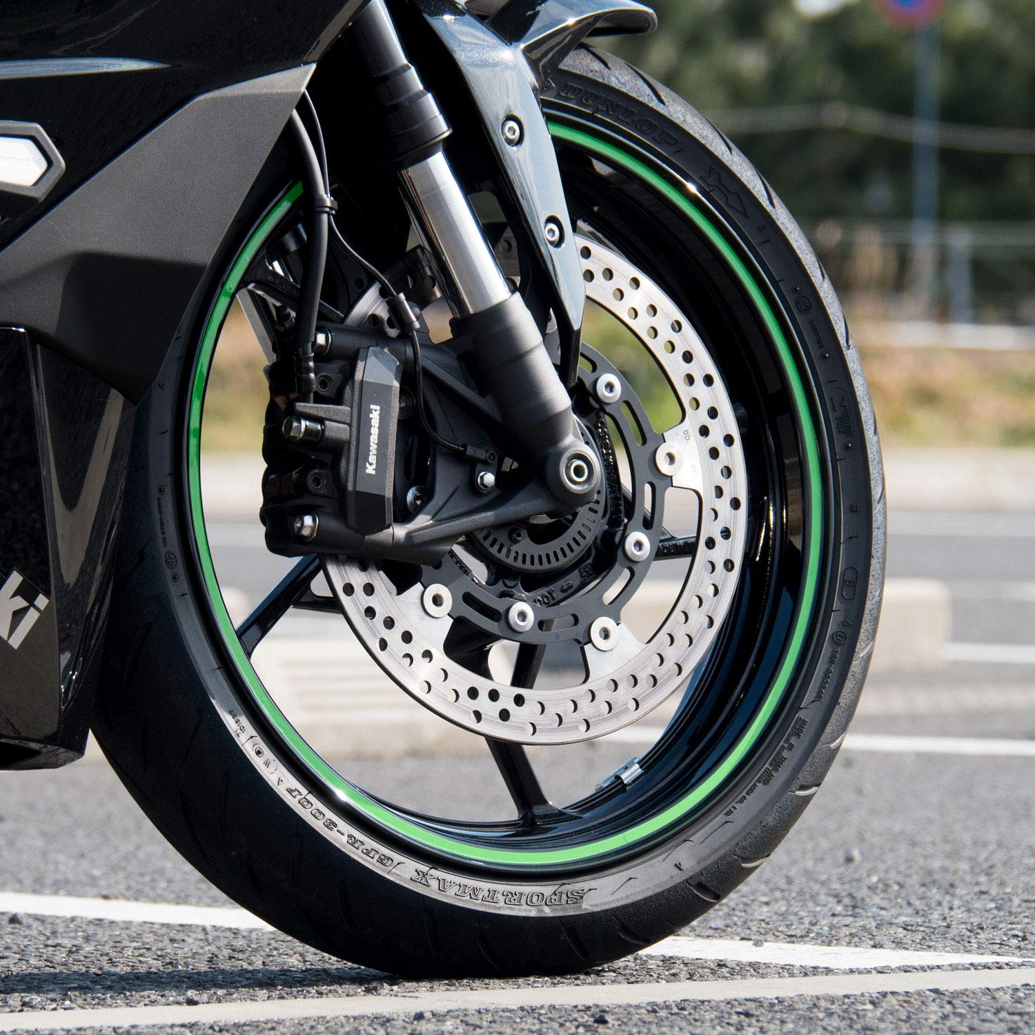 Amazon.co.jp: ワールドウォーク Ninja ZX-25R リムステッカー 緑 rim