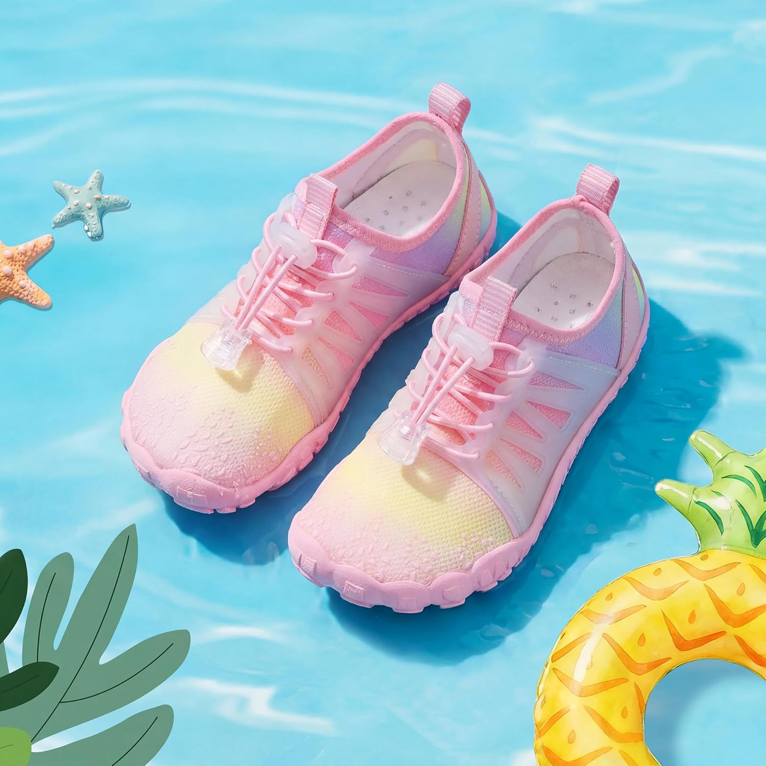 Stelle Kids Water Shoes for Girls Boys Swim Beach Hiking Pool Non-Slip Shoes Barefoots for Toddler/Little/Big Kids