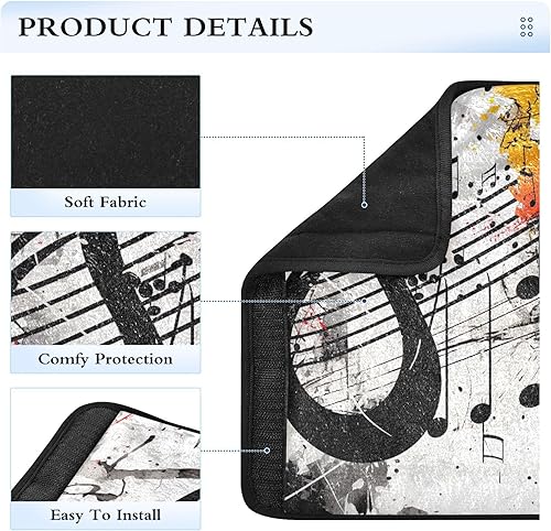 Miniatura 4 de a Splattered Music Note - Funda para cinturón de seguridad para niños, funda suave para correa de asiento de automóvil, acolchado para cinturón de