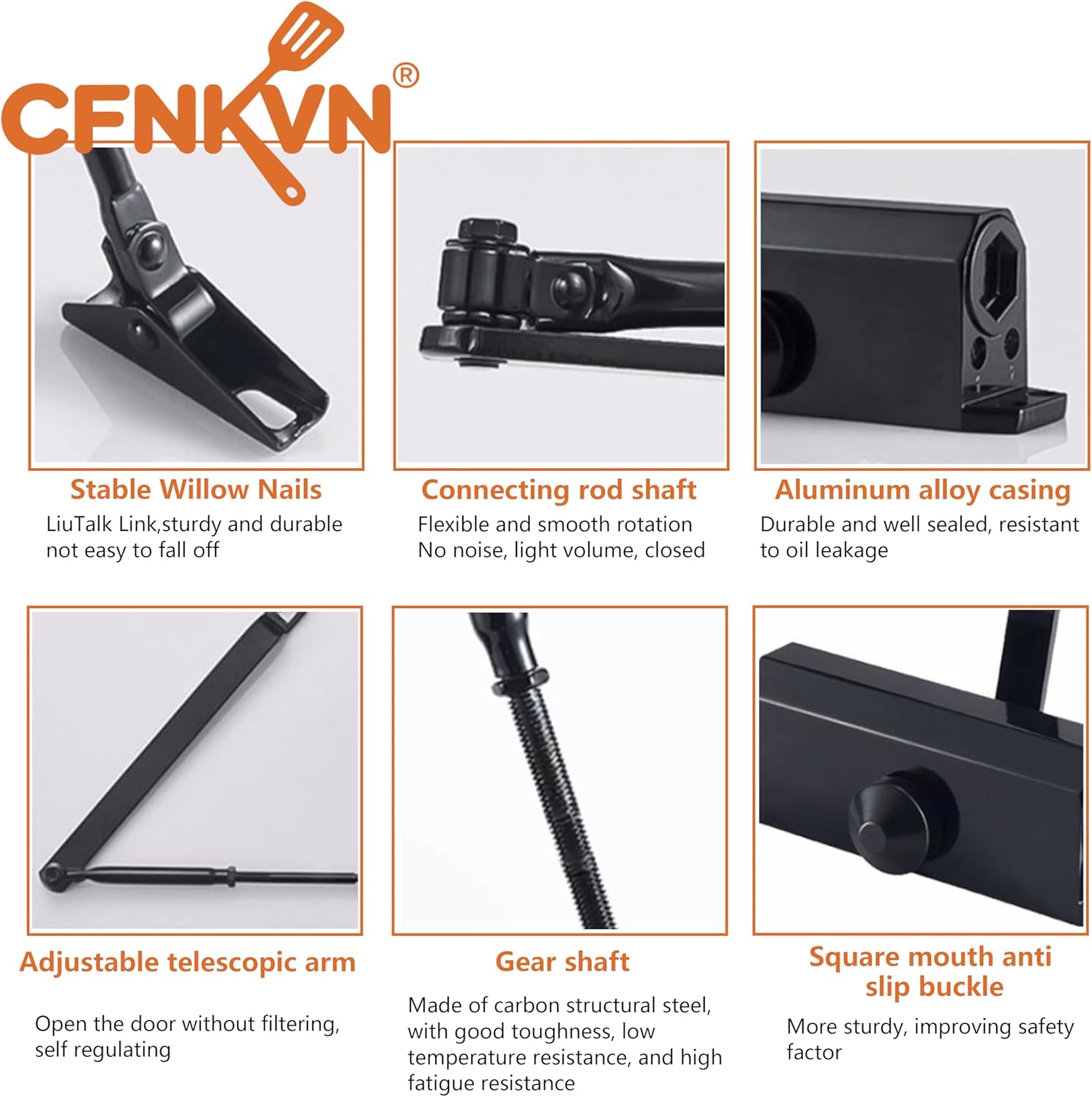 Heavy Duty Automatic Door Closer, Commercial Grade Adjustable Speed Closer for Home & Business – Supports 150lbs & 36" Doors with Durable Cast Aluminum Body