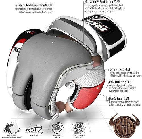 Miniatura 2 de RDX MMA guantes mitones para artes marciales de piel vacuna para saco de boxeo enfrentamiento en jaula combate entrenamiento S