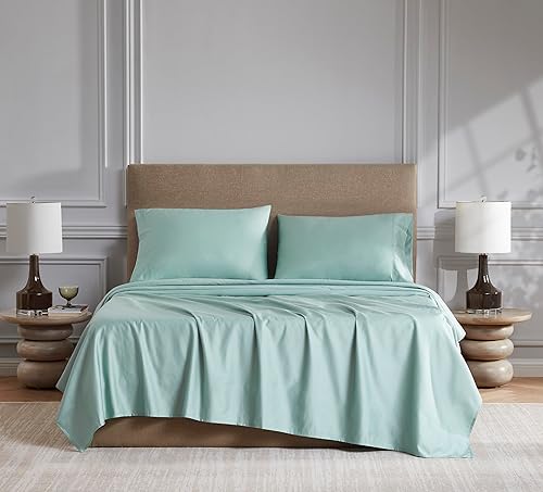 Miniatura 8 de Linen Closet Juego de sábanas de satén de algodón de 1200 hilos, 4 piezas, tamaño Queen, color gris claro