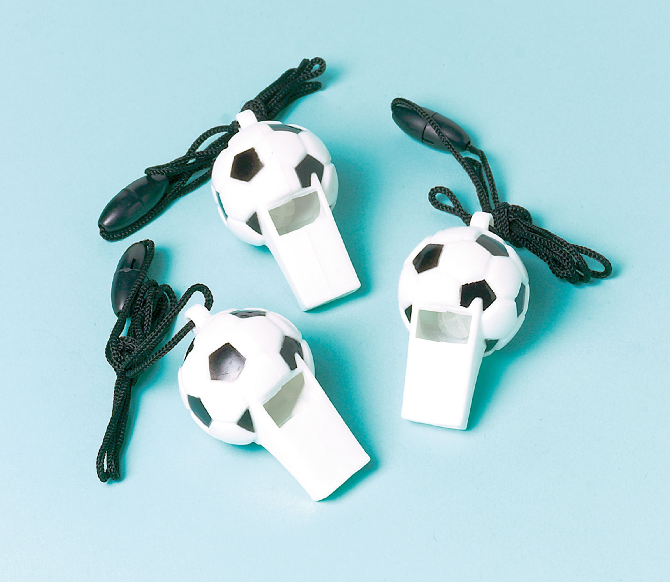 Image secondaire de Pack de 12 Sifflets de Football Noir - Amscan