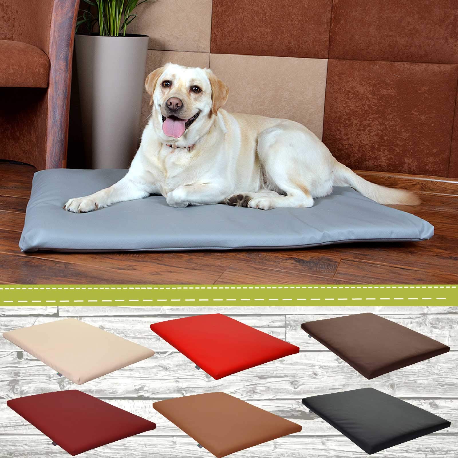 FORTISLINE Hundematte XL 120x90 cm - Hundebett aus Kunstleder - Hundekissen abwaschbar und pflegeleicht - Liegekissen für Hunde - robuste Tiermatte für Zuhause, Auto und Reise