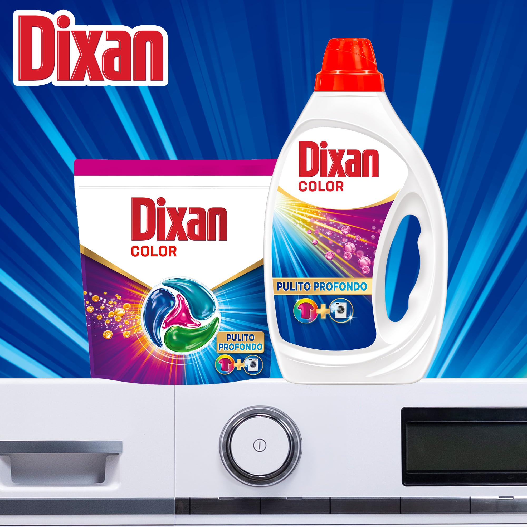 Dixan Liquido Color Detersivo Lavatrice (6 confezioni da 19 Lavaggi), Detersivo liquido lavatrice per colori vivaci, pulizia profonda del bucato e freschezza igienica per la lavatrice