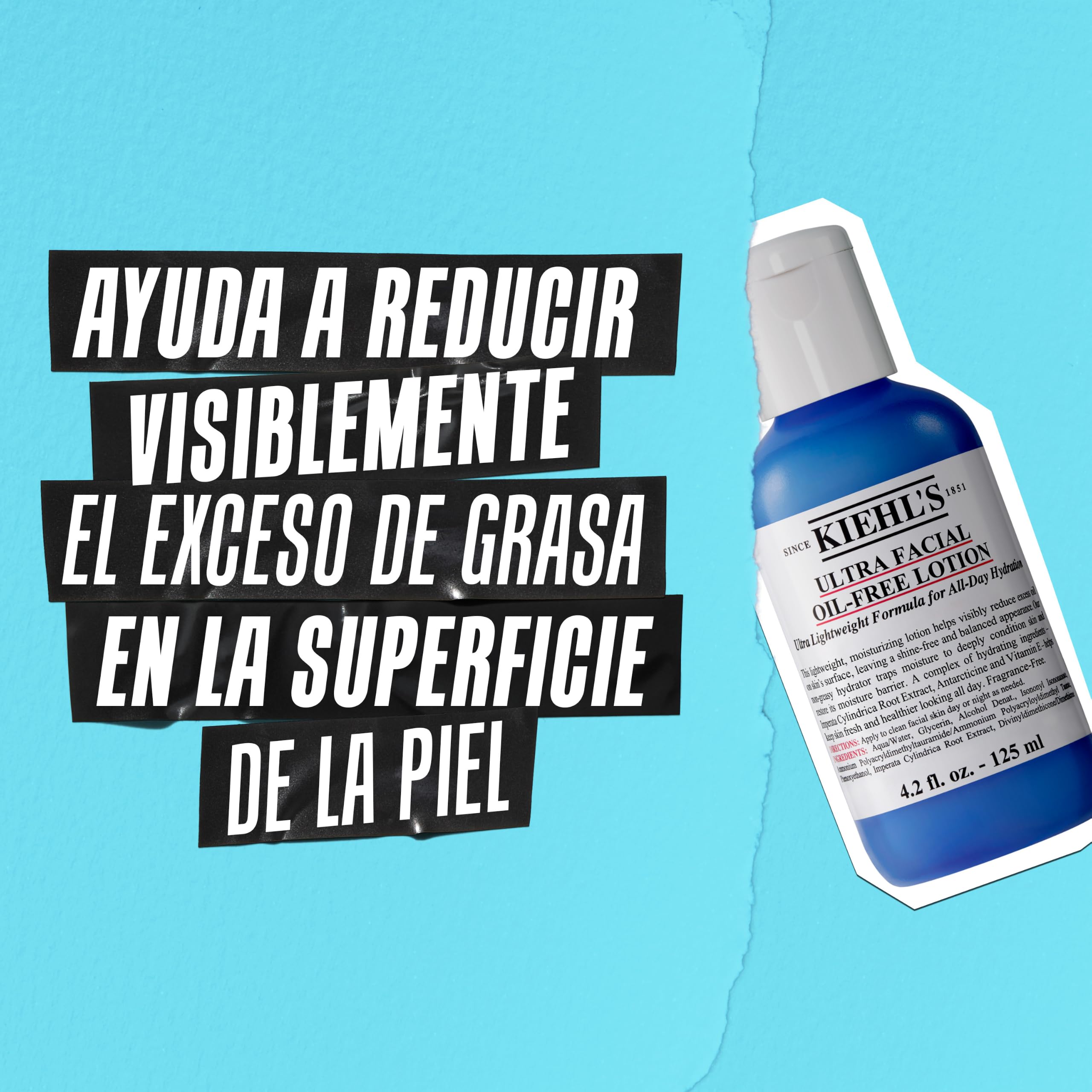 KIEHL´S Ultra Facial Oil-Free Gel Cream, gel hidratante refrescante que reduce el brillo, 150ML REFILL