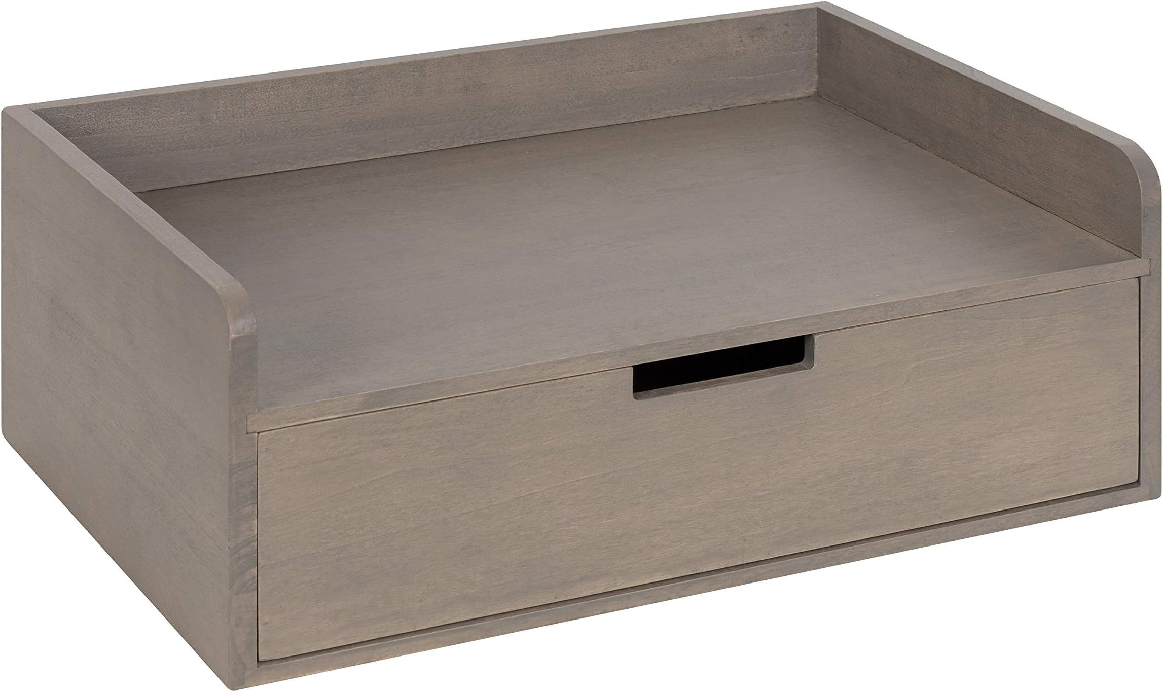 Kate and Laurel Kitt Modern Floating Wall Shelf, 18 x 6.5 x 12, Gray, Wood Shelf for Storage and Display
