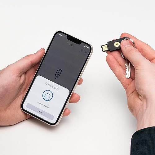 Miniatura 10 de Yubico Llave de seguridad, YubiKey 5, NFC Login, U2F, FIDO2, puertos USB-A, verificación doble, resistente, resistente a los golpes, impermeable