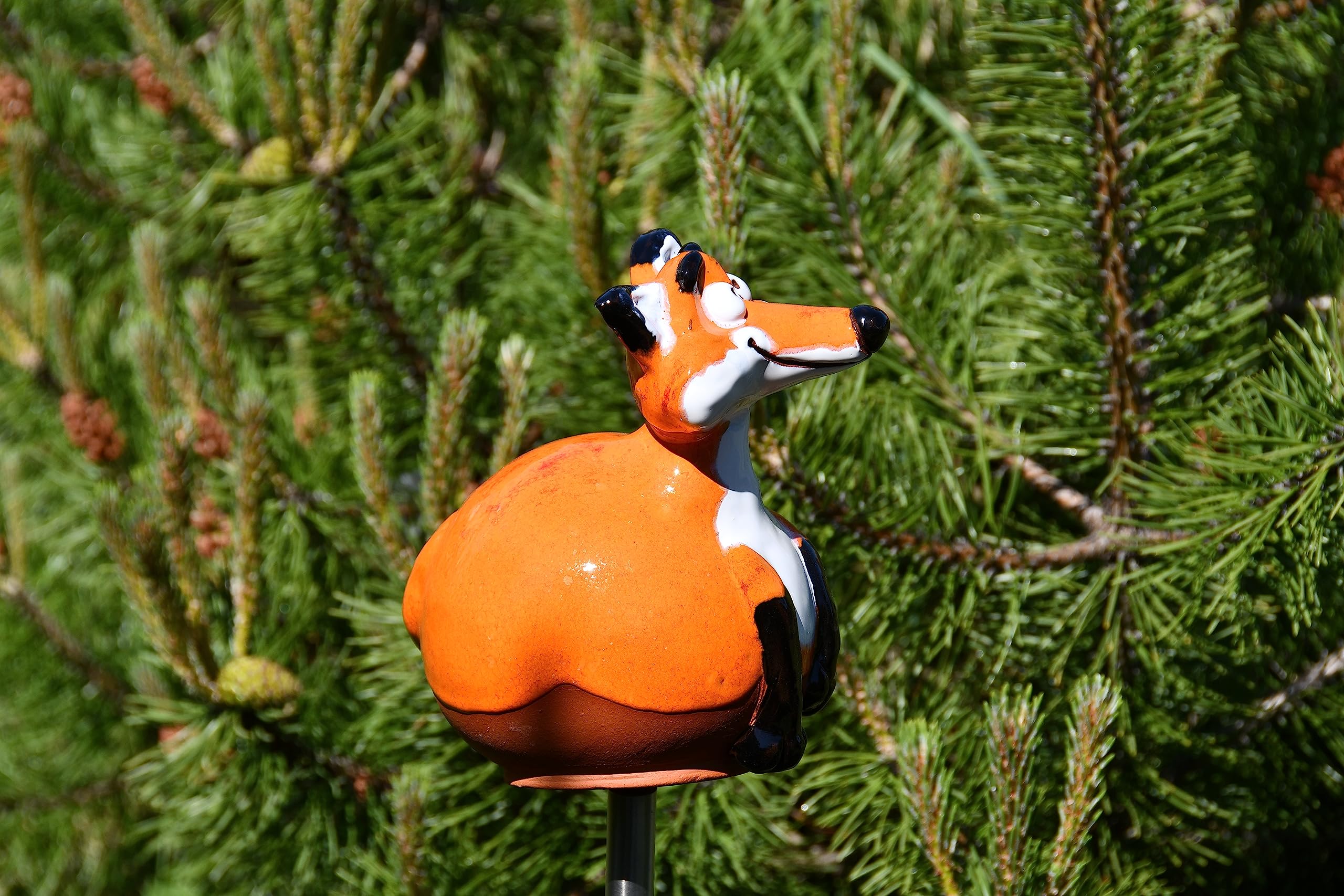 ceramica decorazione statua da esterni per giardino e casa 'Fox' H17 CM. Fatto a mano