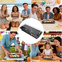Vista 4 de 20 recipientes de sushi con tapa, bandeja de sushi desechable, pequeñas cajas de sushi para llevar, cajas rectangulares para llevar, caja