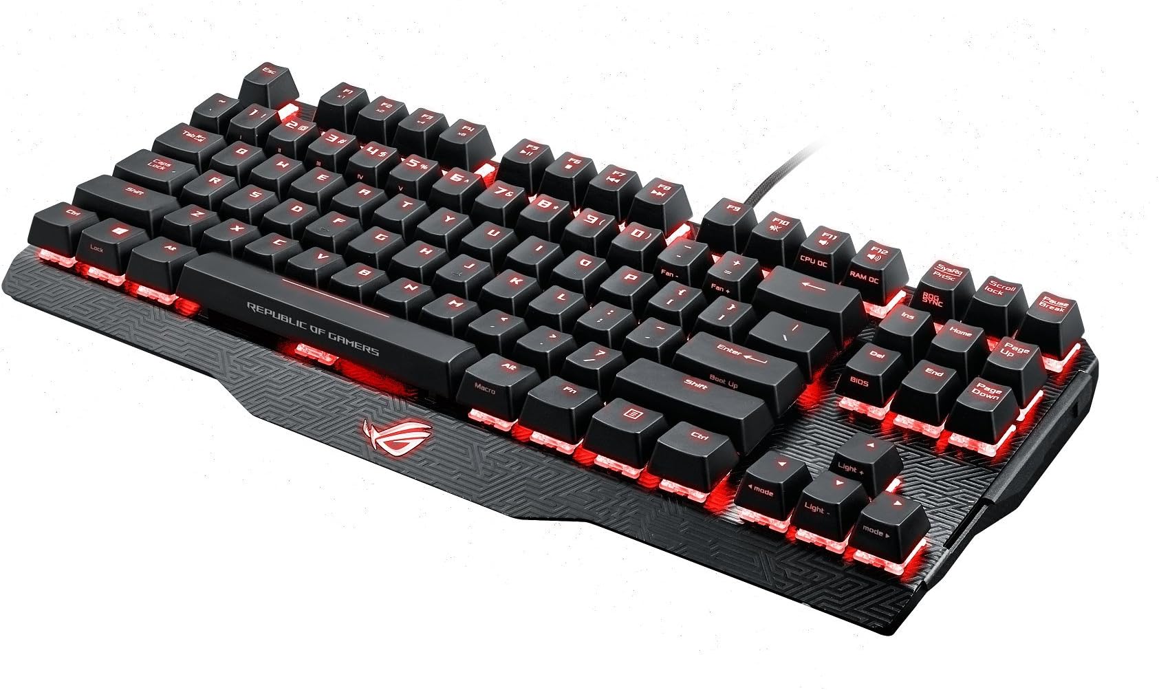 ASUS RGB Mechanical Gaming Keyboard - M802 ROG Claymore Core | Cherry MX Red Switches | Dedicated Hot Keys for One-Click Overclocking, Fan Control | Gaming Keyboard for PC | Aura Sync RGB Backlit Eff