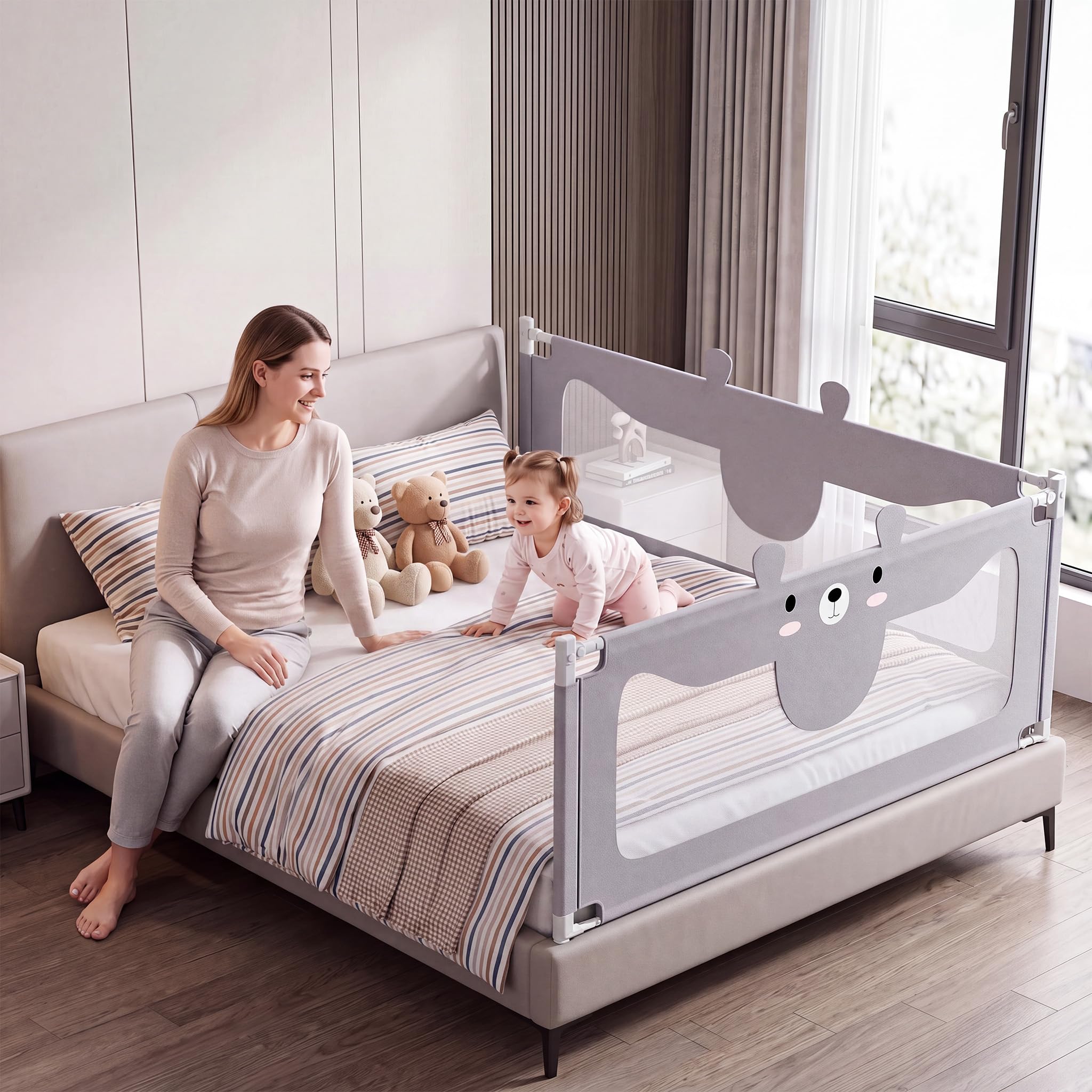 LARS360 Barrière de lit pour enfant - Réglable en hauteur - 180 cm