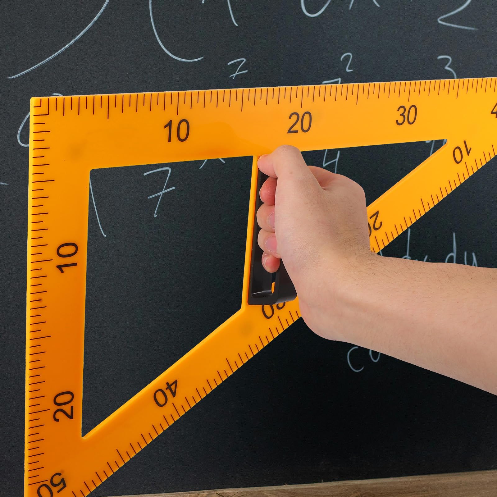 Équerre Magnétique en Plastique pour Tableau Noir Poignée Amovible, Règle Triangulaire 60° pour Démonstrations Géométriques en Milieu Scolaire