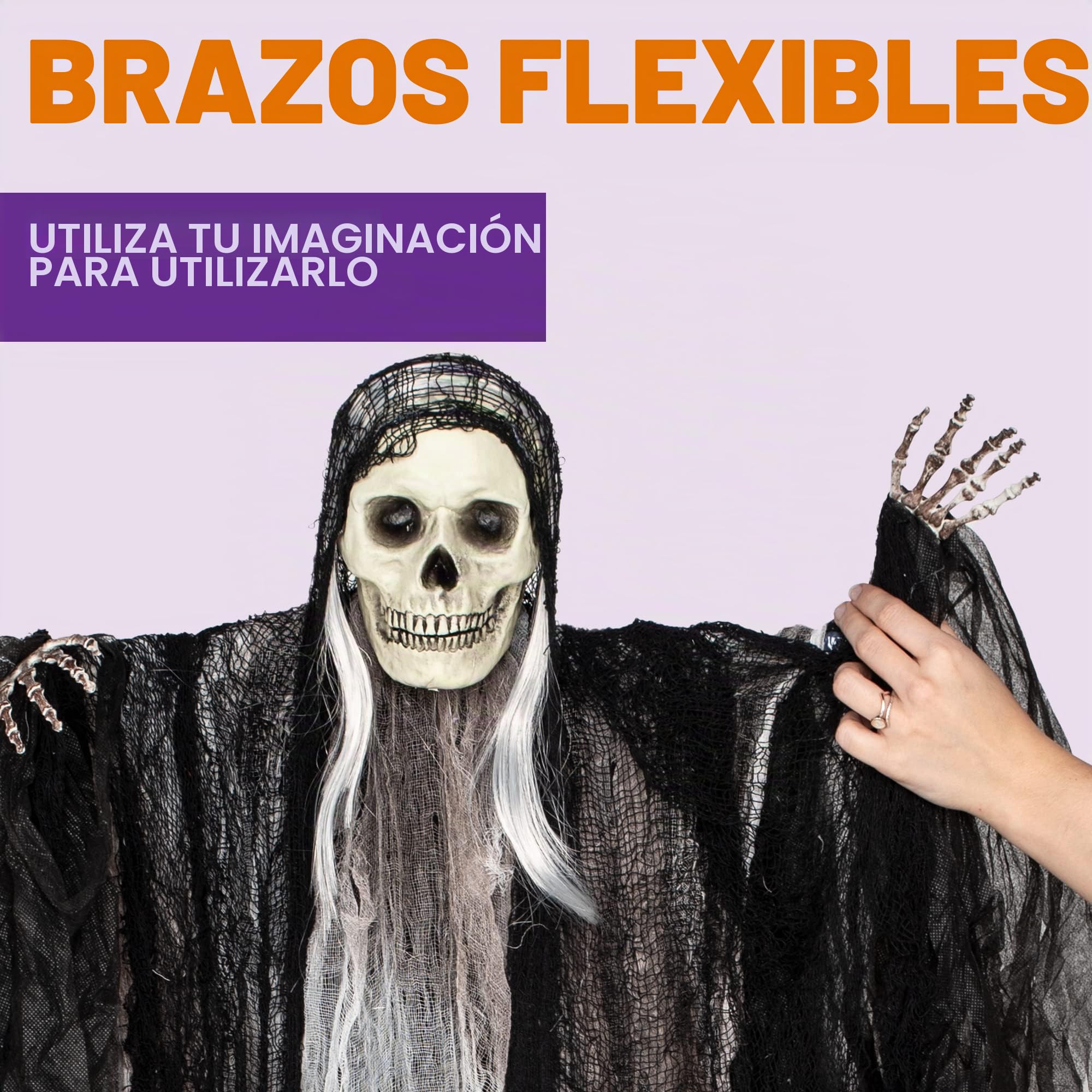 JOYIN Paquete de 3 Decoraciones Colgantes de Fantasmas de Esqueleto de Halloween, Parcas, Las Mejores Decoraciones de Halloween al Aire Libre