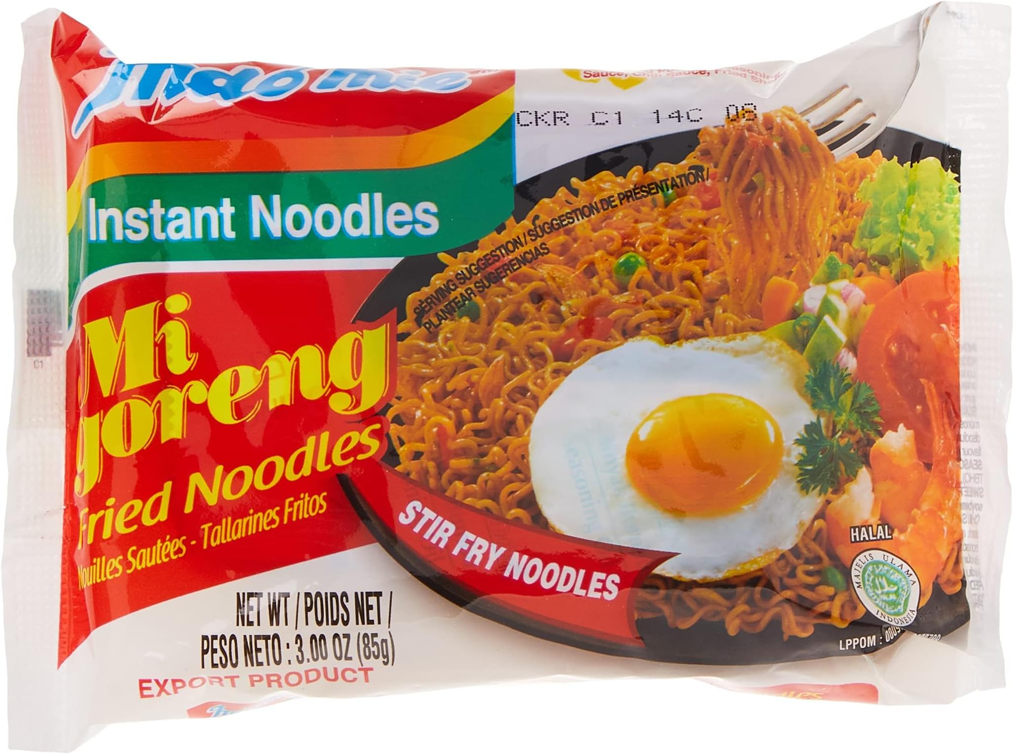 Mi Goreng Instant Stir Fry Noodles, Halal Certified, Original Flavor (Pack of 30)