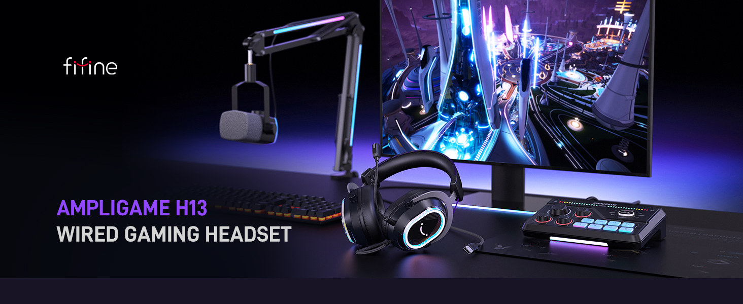 Amazon.com: FIFINE Wired USB Gaming Headset: 7.1 Surround Sound