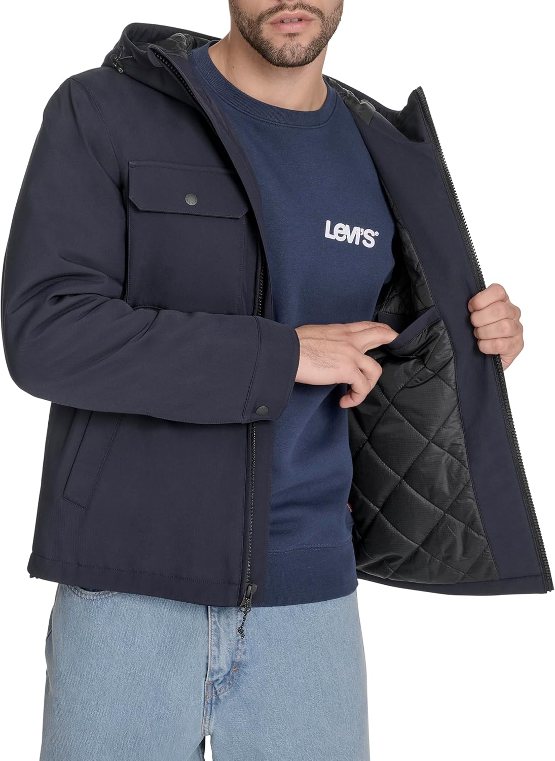 Levi's mens Ripstop Softshell Jacket With Hood